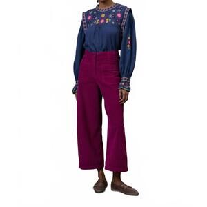 NEW LOUISE MISHA cropped flare cords trousers in raspberry